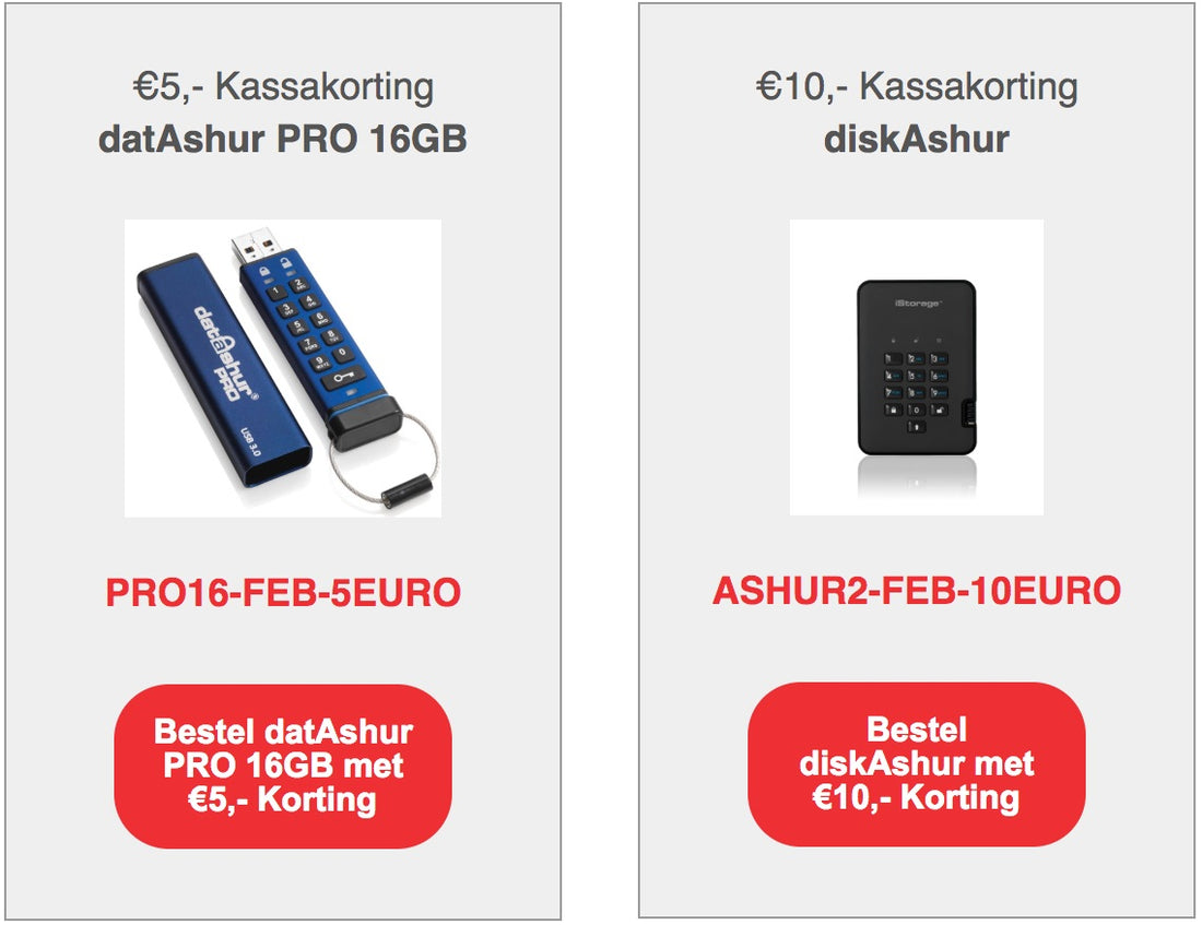 kassakorting voor diskAshur2 en datAshur PRO